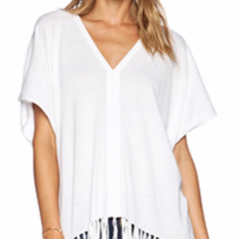 525 AMERICA (SZ M/L) COTTON FRINGE PONCHO